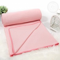 Одеяло-покрывало трикотажное Соты розовые