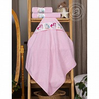 Уголок и полотенца детские «Мойдодыр» (розовый)