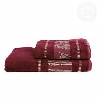 Набор махровых полотенец Бамбук бордо
