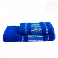 Набор махровых полотенец Бамбук ярко-синий