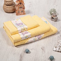 Детское махровое полотенце Мойдодыр желтый