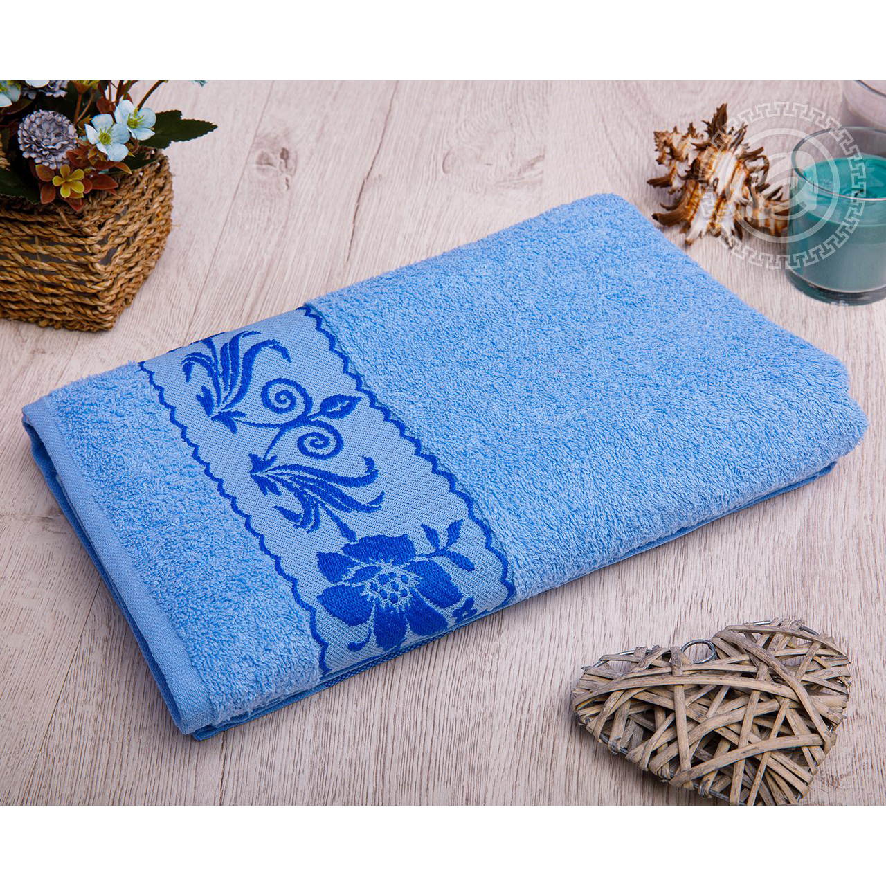 Махровое полотенце Прованс (голубой)