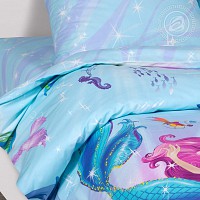 Комплект постельного белья из поплина Дельфин и русалка